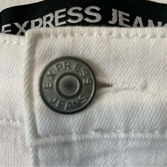 Express Jeans Denim Legging Women's Size 4 White Mid Rise 5-Pocket - Picture 8 of 9